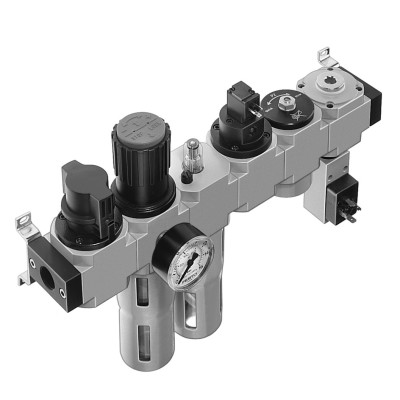 Air preparation combination unit with air line lub