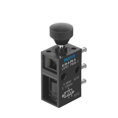 Pneumatic valve with push-in connector VPK