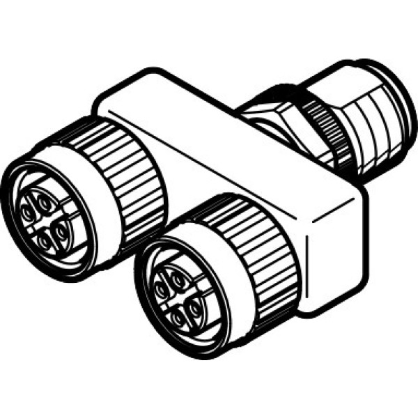 NEDU-M12D4-M12T4-IS Push-in T-connector