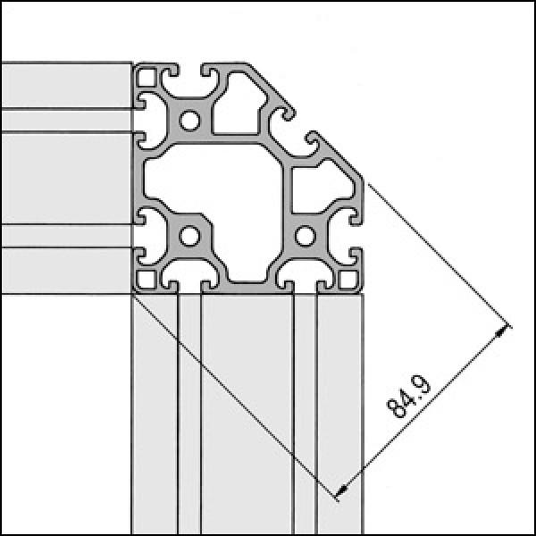 Profil 8 80x80-45° leicht, natur, Zuschnitt