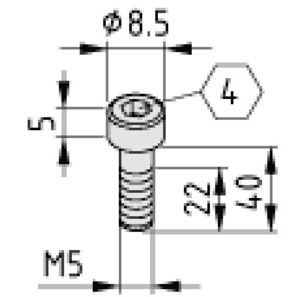Zylinderschraube DIN 912 M5x40, verzinkt