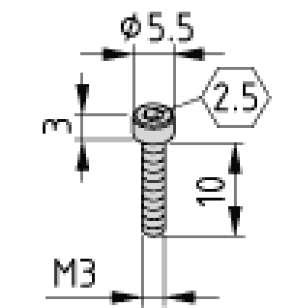 Zylinderschraube DIN 912 M3x10, verzinkt