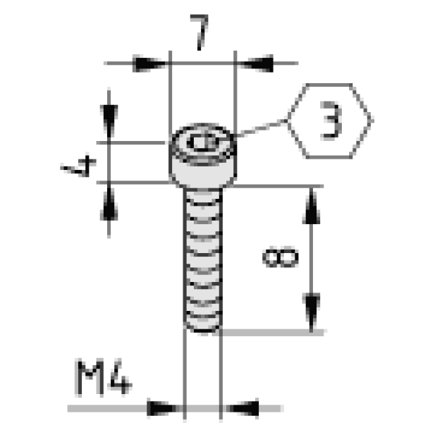 Zylinderschraube DIN 912 M4x8, verzinkt