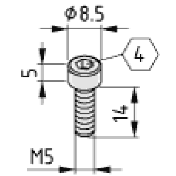 Zylinderschraube DIN 912 M5x14, verzinkt