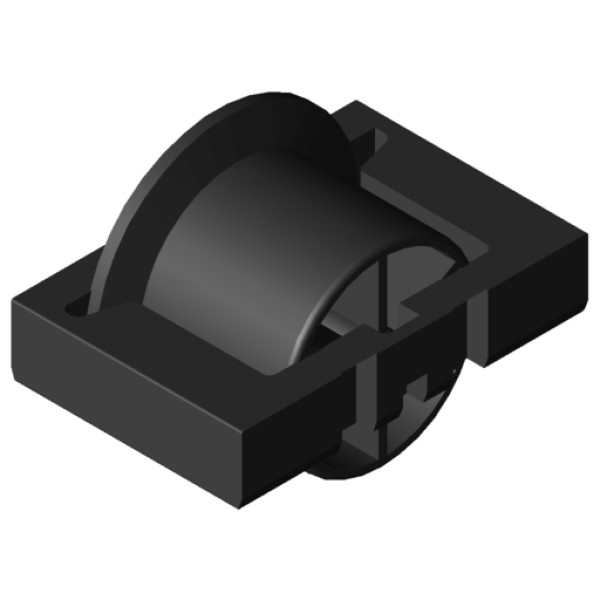 Castor Insert D30 with Flanged Wheel ESD, black similar to RAL 9005