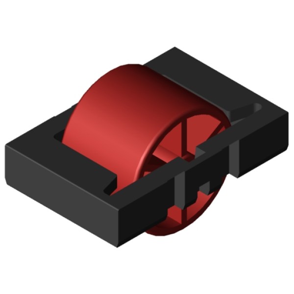 Castor Insert D30, signal red similar to RAL 3001