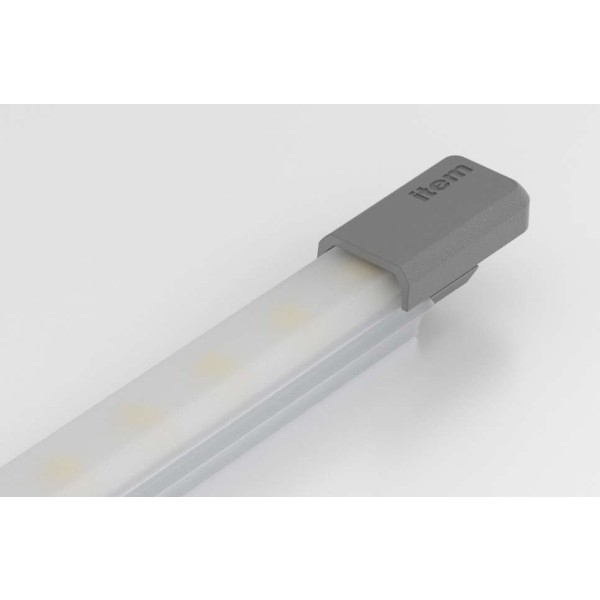 LED-Mantelprofil 8 14x5, Abdeckkappe, grau ähnlich RAL 7042