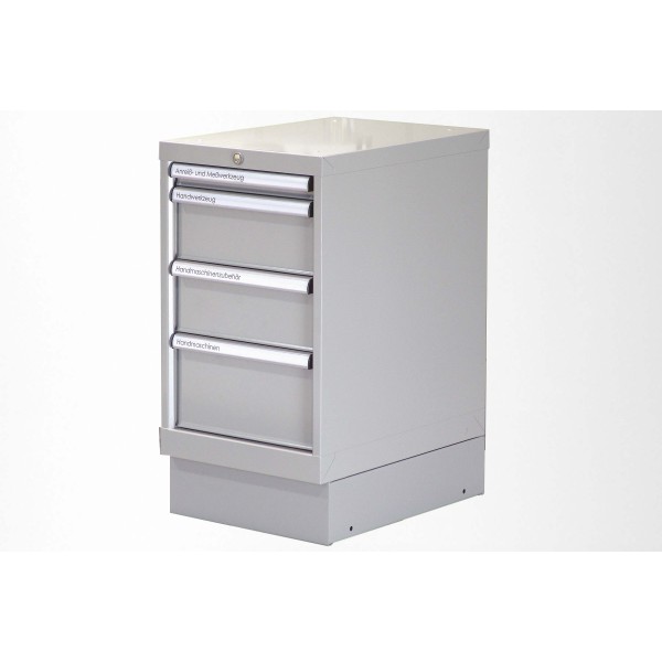 Schubladenschrank, Sockel 130, grau ähnlich RAL 7042