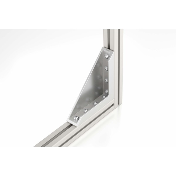Winkel 6 120x120-30 Al M6, weißaluminium ähnlich RAL 9006