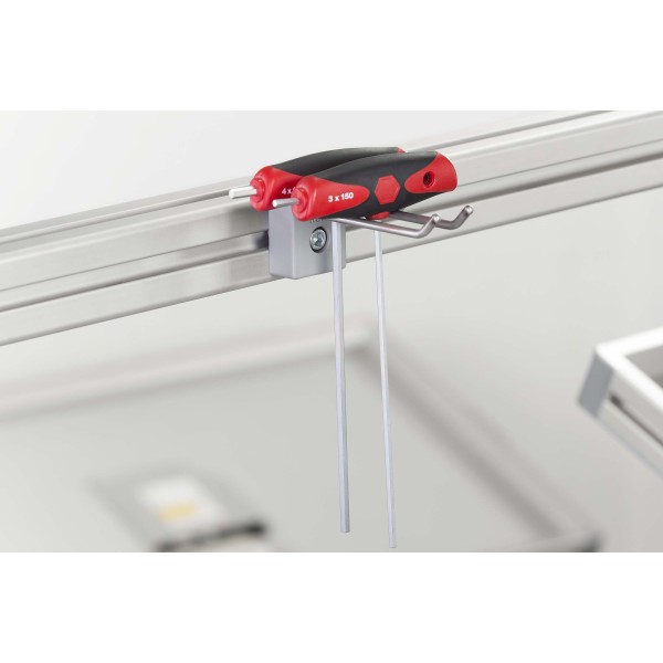 Double Hook 8 80x20, grey similar to RAL 7042