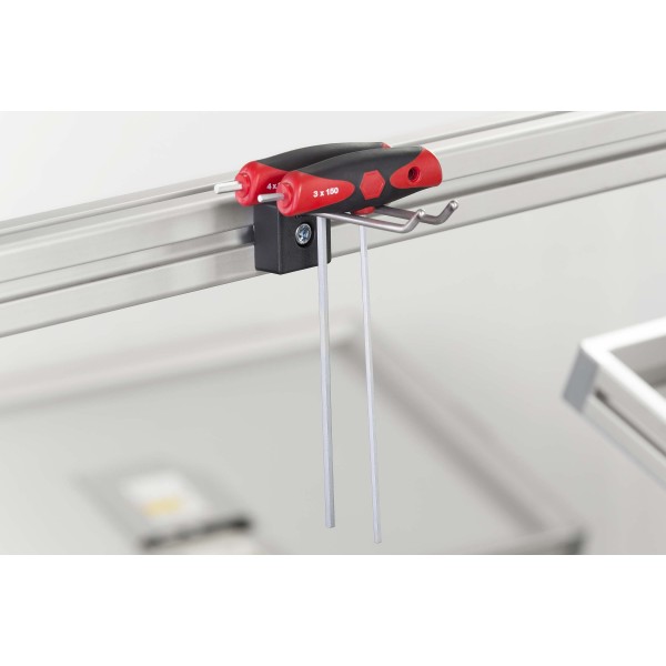 Double Hook 8 80x20, black similar to RAL 9005
