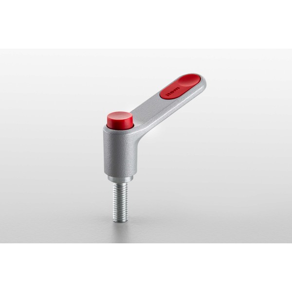 Clamp Lever Pi 50 M6x40, white aluminium, similar to RAL 9006