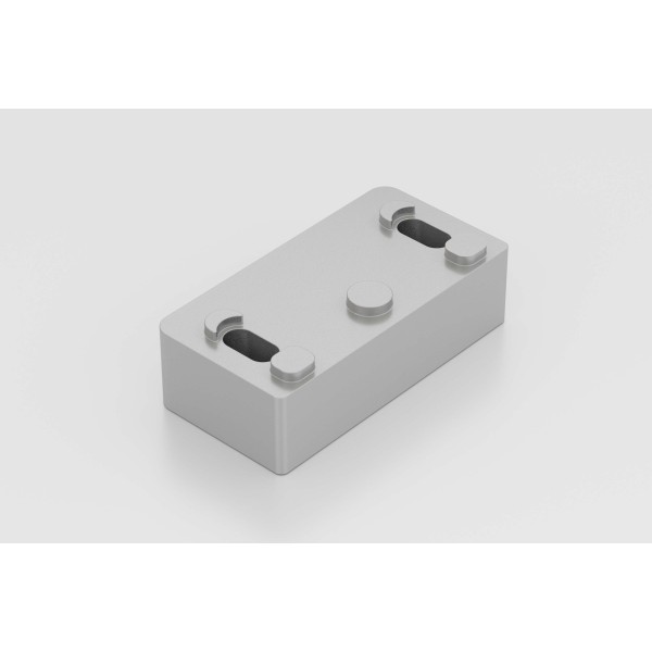 Sliding Door Lock 8, Spacer 8 32x18, white aluminium, similar to RAL 9006
