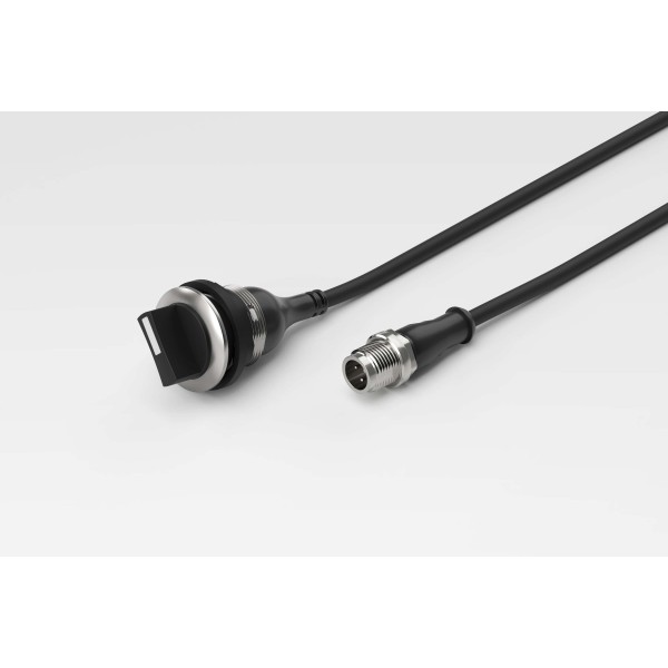 Wahlschalter M22 1NO 1NC M12 Stecker A-kodiert