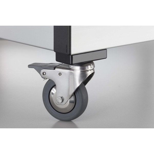 Castor D80 swivel with double-brake, stainless