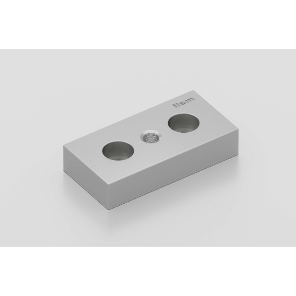 Base Plate X 8 80x40, M10, white aluminium, similar to RAL 9006