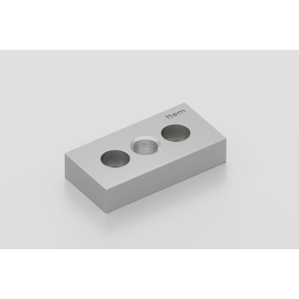 Base Plate X 8 80x40, M16, white aluminium, similar to RAL 9006