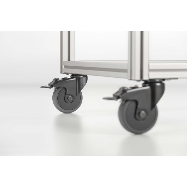Castor D100 swivel with double-brake 120x40