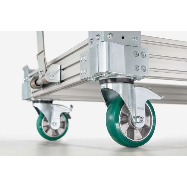 Castor D160 PU swivel with double-brake 140x110