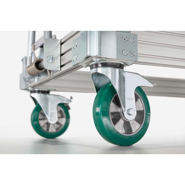 Castor D200 PU swivel with double-brake 140x110