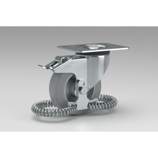 Lenkrolle D125 PU Doppelfeststeller 140x110 FG ESD