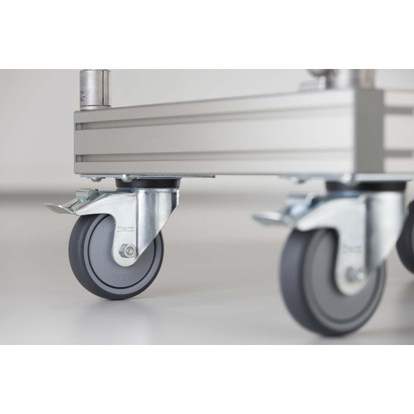 Castor D125 swivel with double-brake 140x110