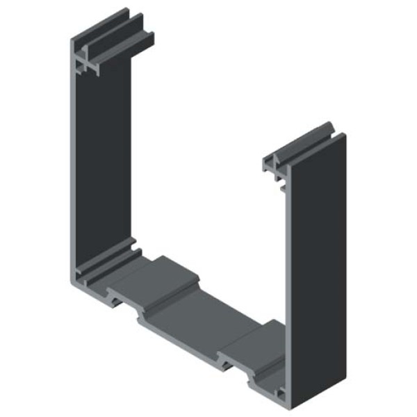 Kanalprofil U 80x80 K, grau ähnlich RAL 7042