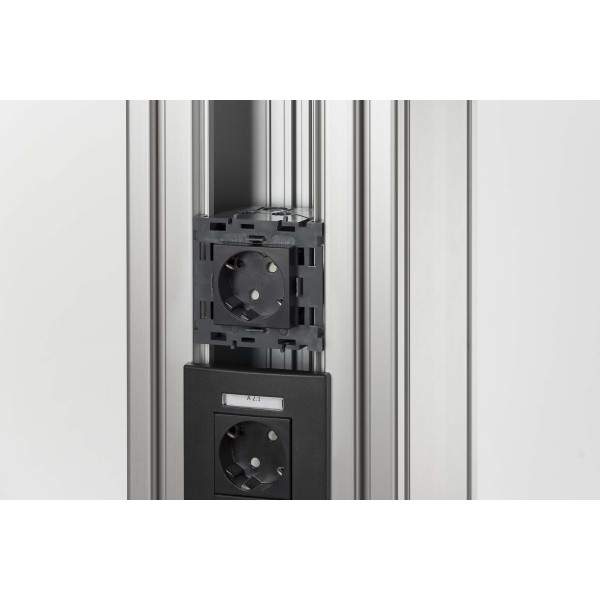 Socket 33° M45 1 Gang, black grey, similar to RAL 7021
