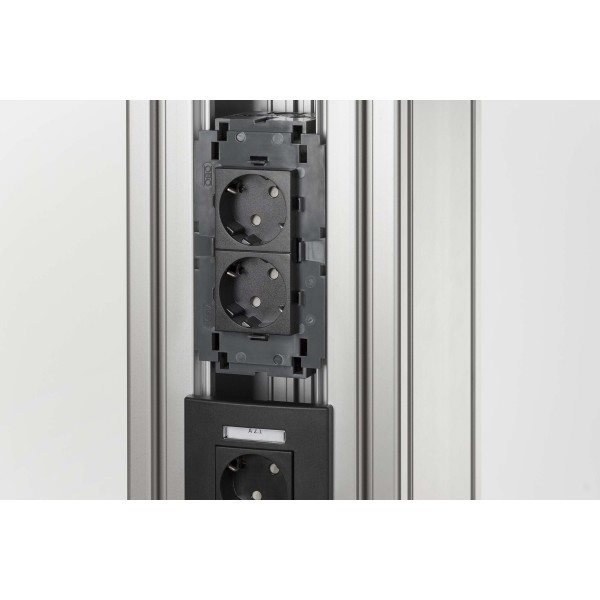 Socket 33° M45 2 Gang, black grey, similar to RAL 7021