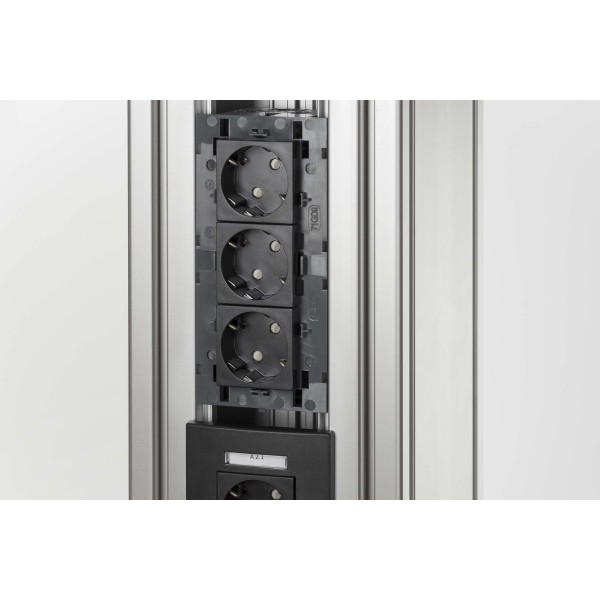 Socket 33° M45 3 Gang, black grey, similar to RAL 7021