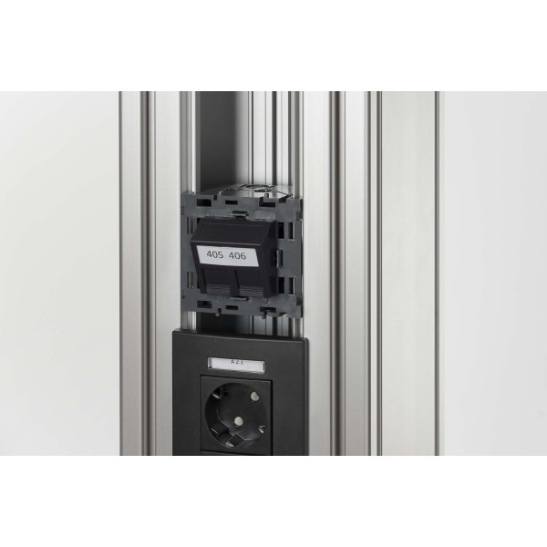 Keystone Module Housing RJ45 M45, black grey, similar to RAL 7021