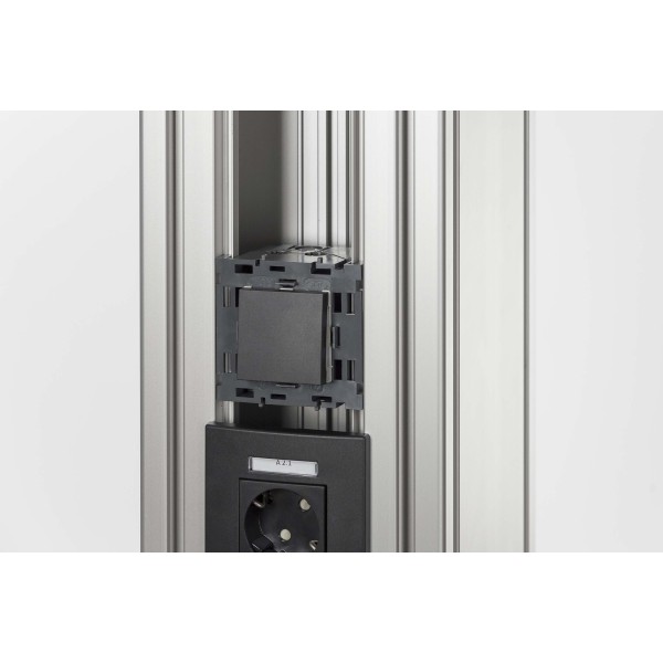 ON/OFF Switch, 1-Pole M45 10A/250V, black grey, similar to RAL 7021