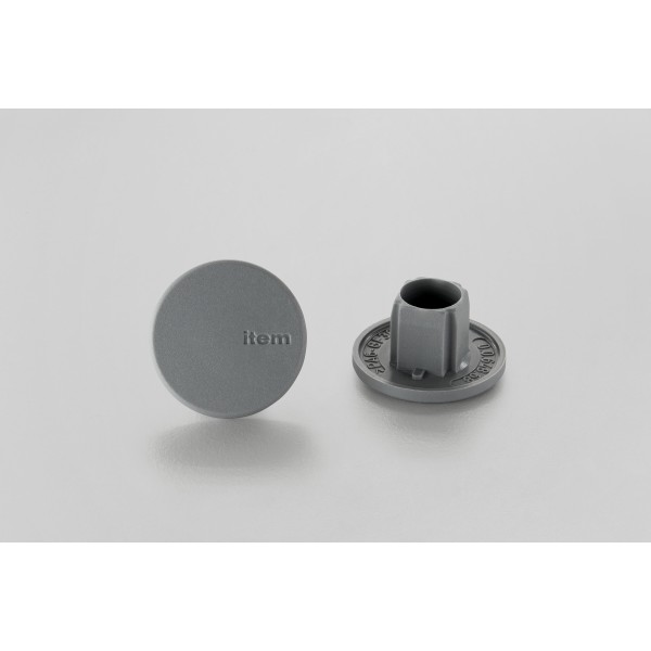 Cap, Profile Tube D30 heavy duty, grey similar to RAL 7042