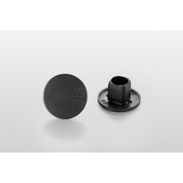 Cap, Profile Tube D30 heavy duty ESD, black similar to RAL 9005
