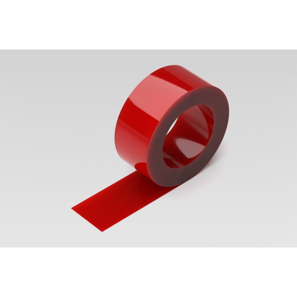 PVC Strip 200x2, red transparent
