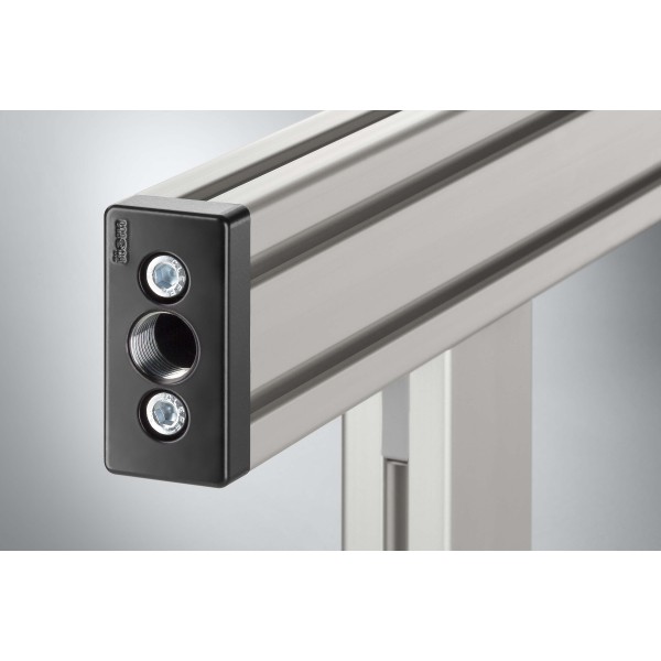 Pneumatik-Anschlussplatte 8 80x40 G1/2, schwarz