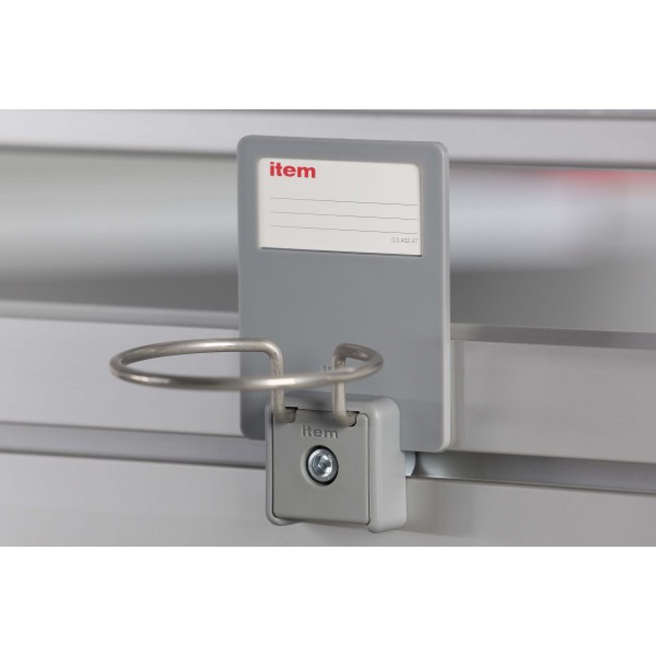 Label Backplate, Hook and Holder System, grey similar to RAL 7042