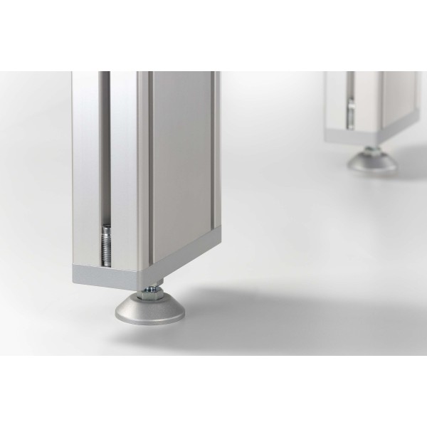 Fußplatte 8 160x60, weißaluminium ähnlich RAL 9006
