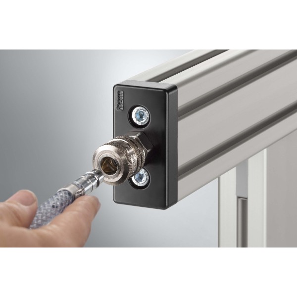 Pneumatik-Anschlussplatte 8 80x40 G3/8, schwarz