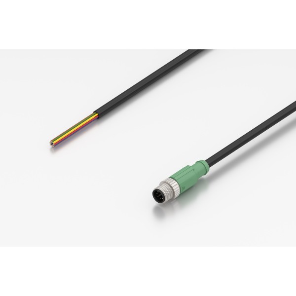 Sensor/Actuator Connection Cable 5m M12 8P, Male Connector, A-coded, black