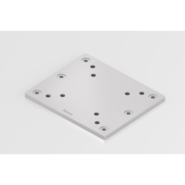 Lifting Column Mounting Plate 8 St 240x200, white aluminium, similar to RAL 9006