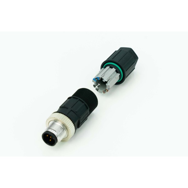 Connector M12 5P Male, A-coded, black