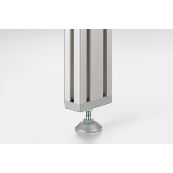 Base Plate 10 100x50, M16, white aluminium, similar to RAL 9006