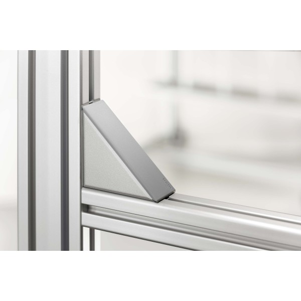Automatik-Winkel-Abdeckkappe 8 80x80, grau ähnlich RAL 7042